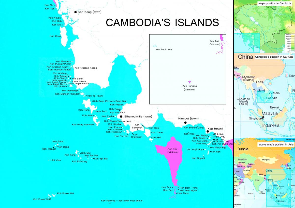 Kartes Kambodžas salās