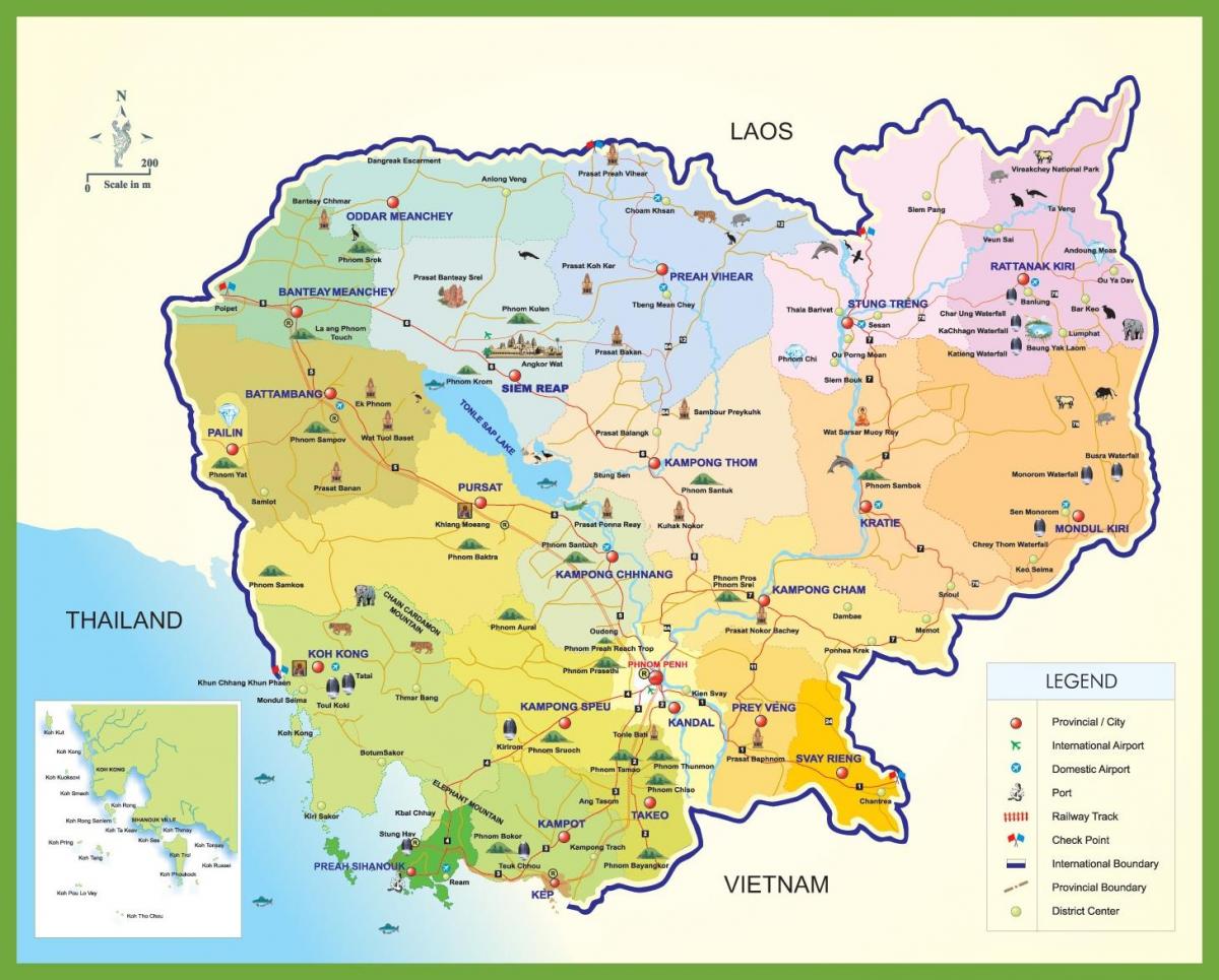 Kambodžas ceļojuma kartē