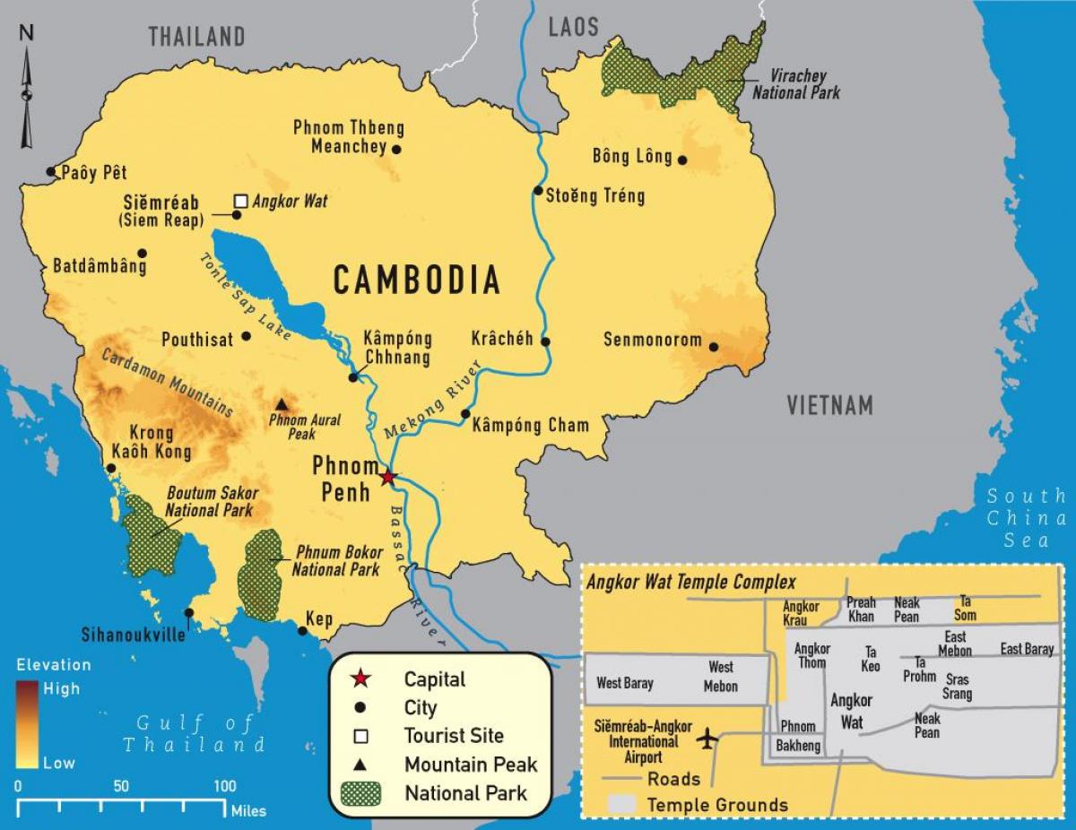 angkor kartes Kambodža