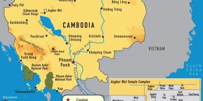 Angkor kartes Kambodža