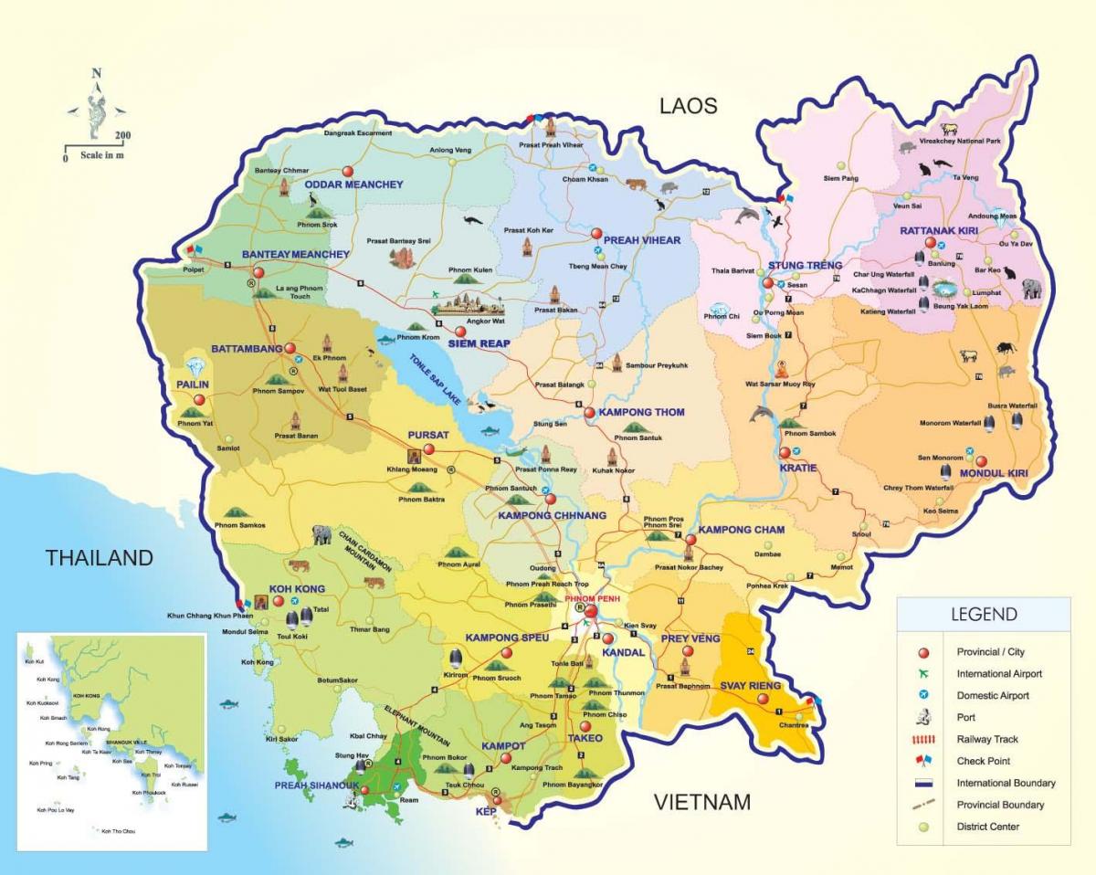 Karte Kambodža lidostas