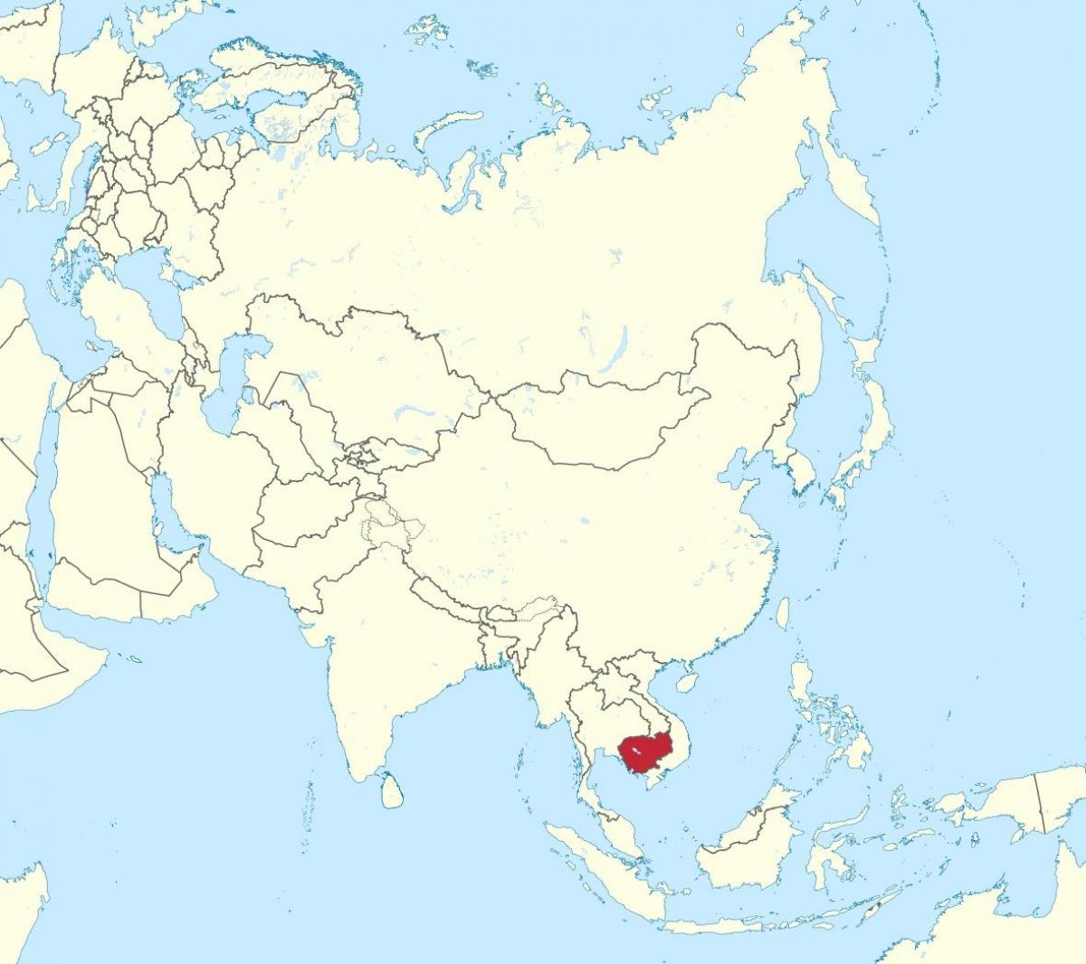 Karte Kambodža āzijā
