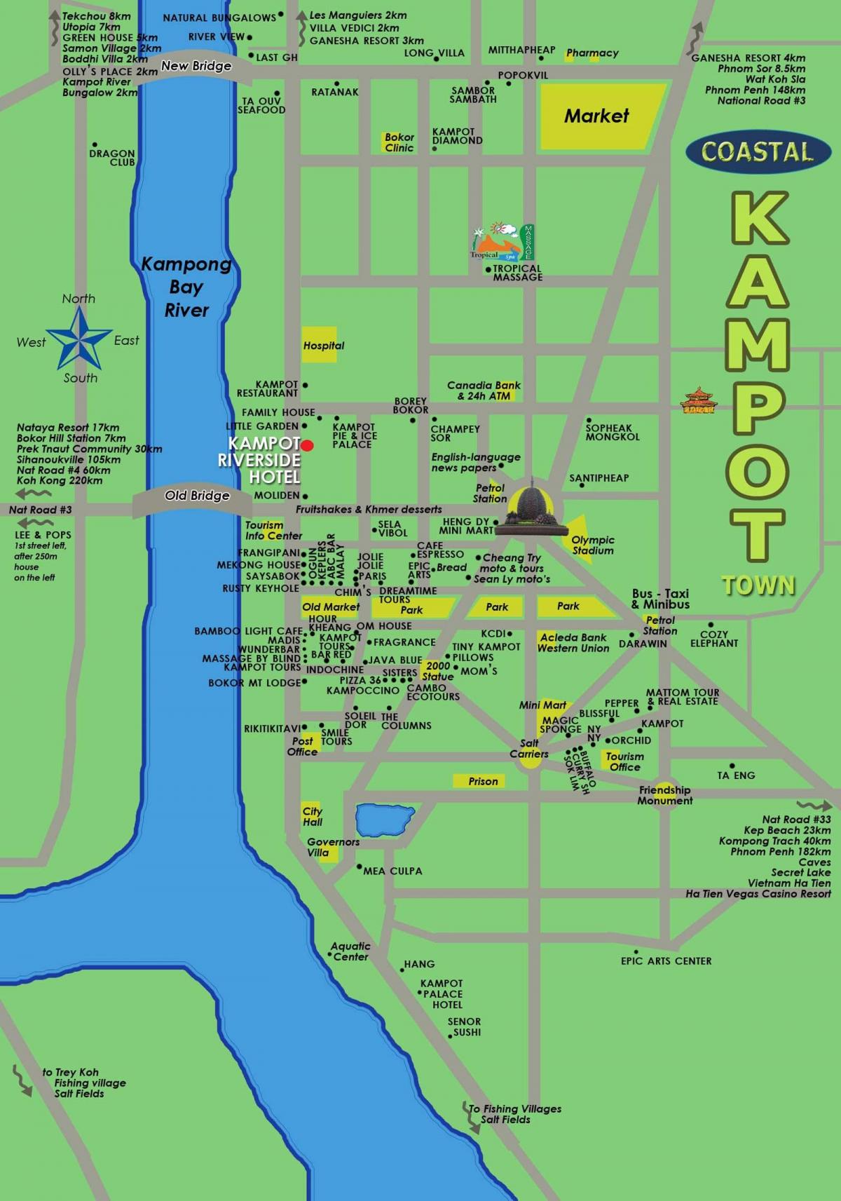 Karte kampot Kambodža