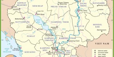 Karte politisko Kambodža